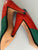 Vintage 80s  Multicolor Andrea Pfister Lizard Leather Heels  9.5 Made In Italy