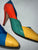 Vintage 80s  Multicolor Andrea Pfister Lizard Leather Heels  9.5 Made In Italy