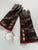 Coach Women's Leather Gloves, Triple Turnlock, Cashmere Lined 82825, MSRP $168