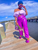 High Waist Faux Leather (Purple) Pants